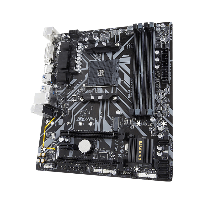 Mainboard GIGABYTE B450M-DS3H (AMD B450/Socket AM4/m-ATX/4 khe RAM DDR4)