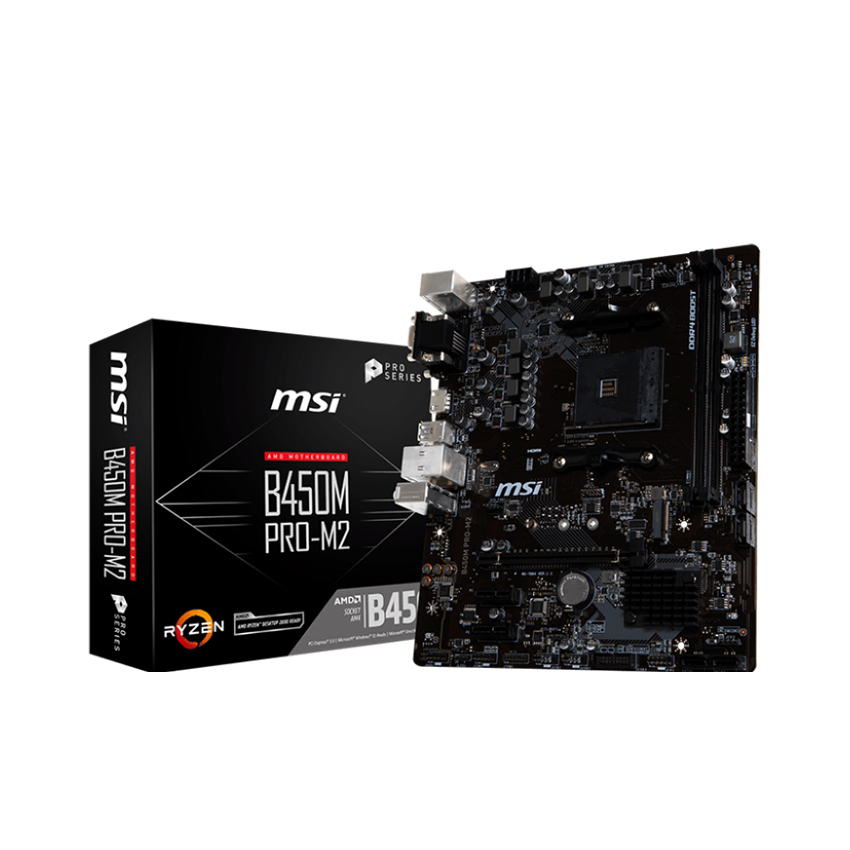 Mainboard MSI B450M PRO-M2 V2 (AMD B450/Socket AM4/mATX/2 khe RAM DDR4)