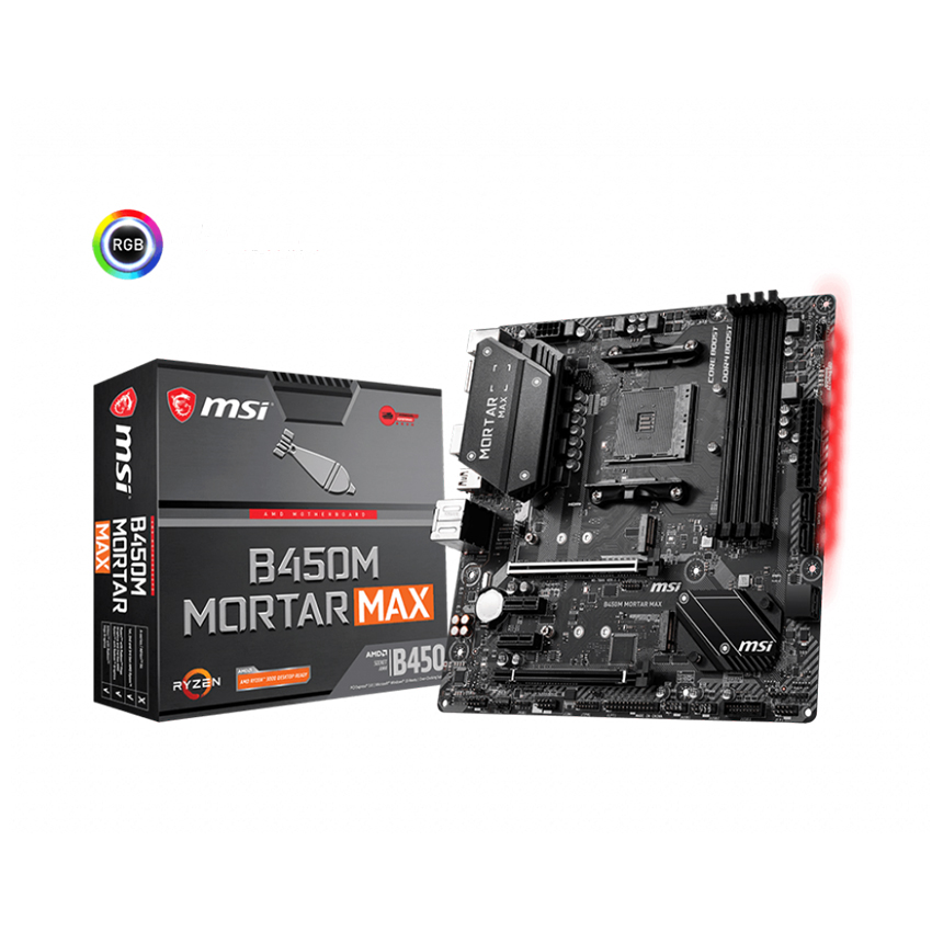 Mainboard MSI B450M MORTAR MAX (AMD B450/Socket AM4/mATX/4 khe RAM DDR4)
