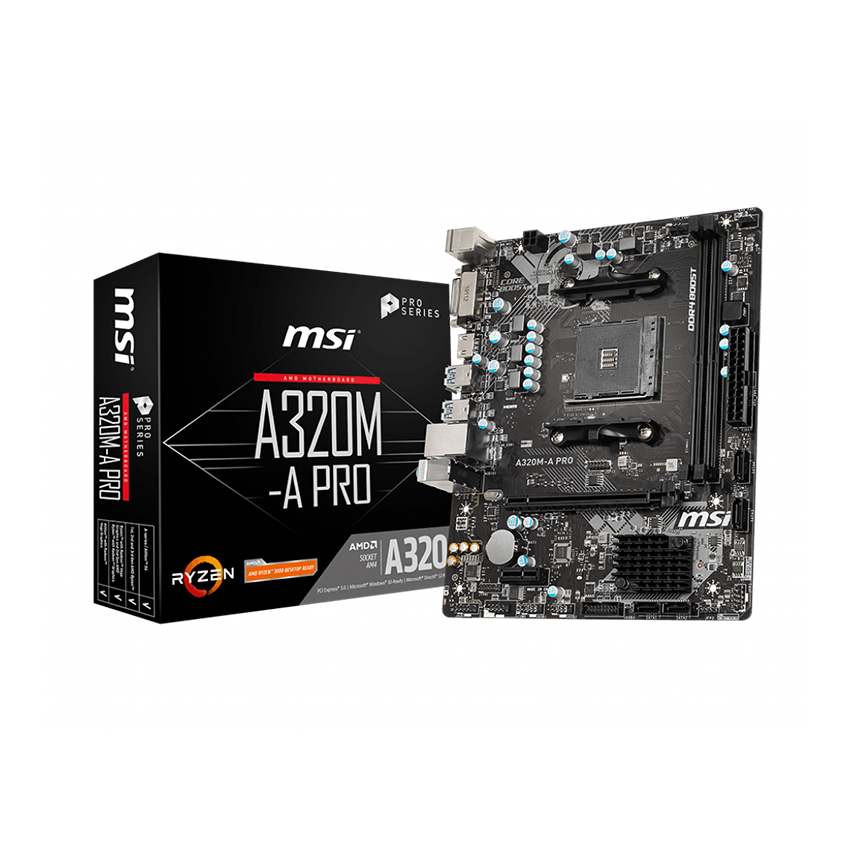 Mainboard MSI A320M-A PRO (AMD A320/Socket AM4/m-ATX/2 khe RAM DDR4)