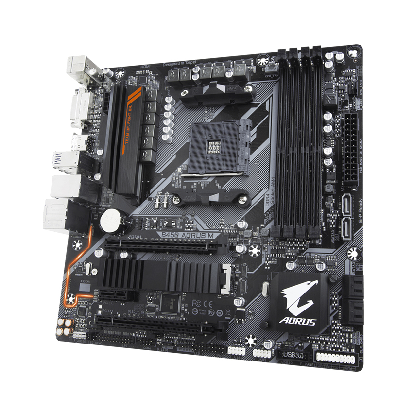 Mainboard GIGABYTE B450 AORUS - M (AMD B450/Socket AM4/mATX/4 khe RAM DDR4)