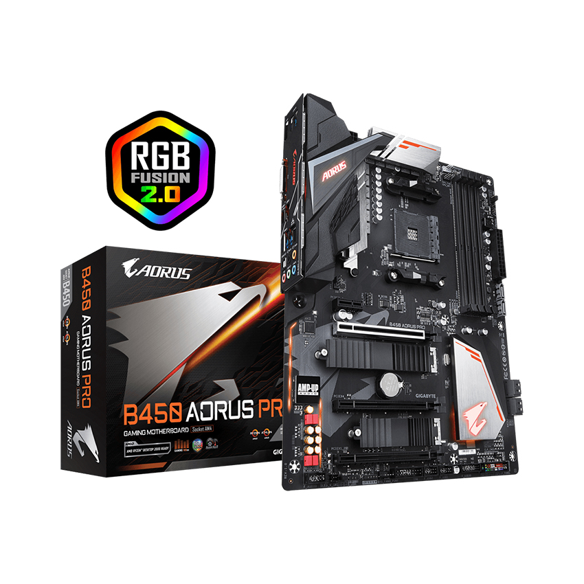 Mainboard GIGABYTE B450 AORUS PRO (AMD B450/Socket AM4/4 khe RAM DDR4/ ATX))