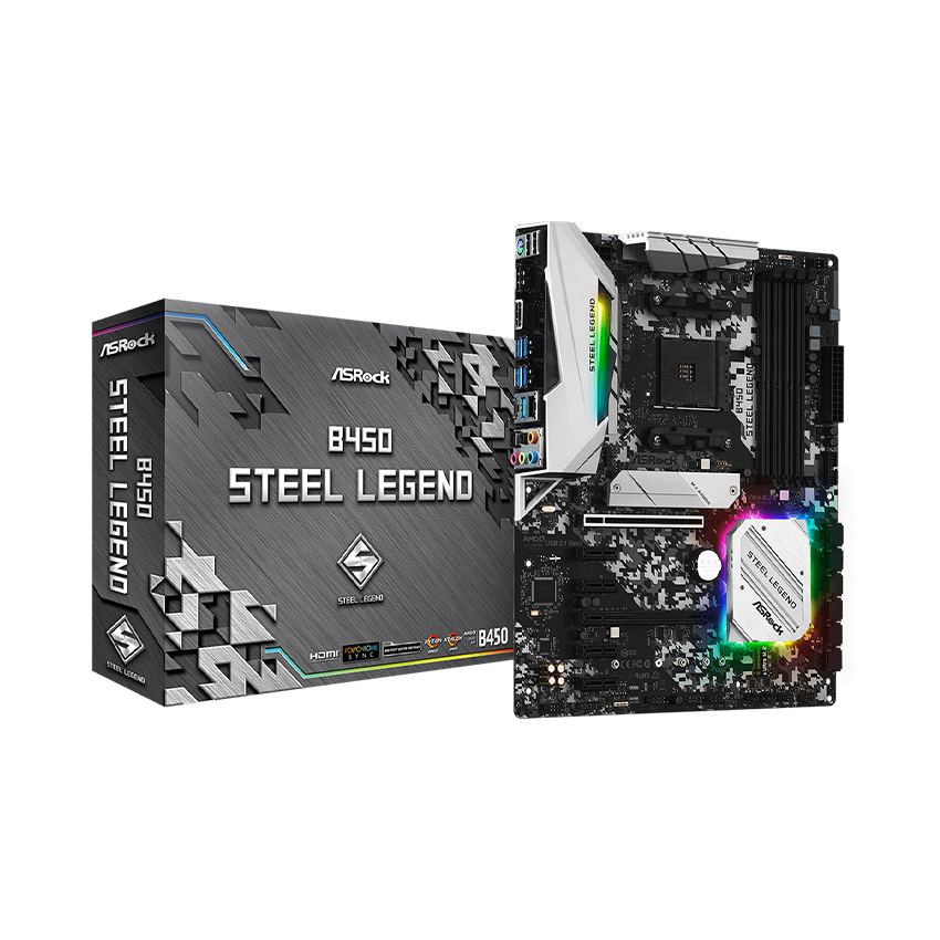 Mainboard ASROCK B450 STEEL LEGEND (AMD B450/Socket AM4/ATX/4 khe RAM DDR4)