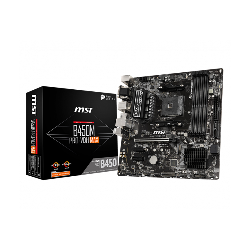 Mainboard MSI B450M PRO VDH MAX (AMD B450/Socket AM4/ATX/ 4 khe RAM DDR4)