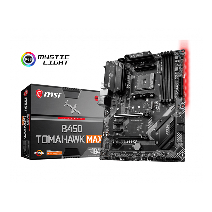 Mainboard MSI B450 TOMAHAWK MAX (AMD B450/Socket AM4/ATX/4 khe RAM DDR4)
