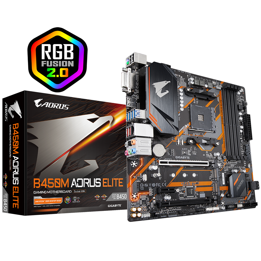 Mainboard Gigabyte B450M AORUS ELITE (AMD B450/Socket AM4/4 khe Ram DDR4)