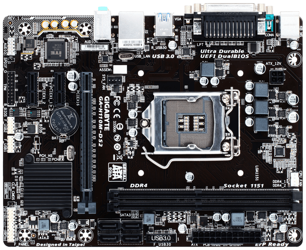Mainboard GIGABYTE H110M-DS2 (Intel H110/ Socket 1151/mATX/2 khe Ram DDR4 )
