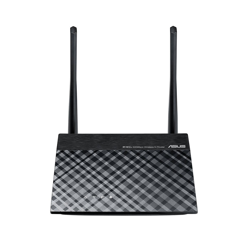 Router Wi-Fi Asus RT-N12+ Chuẩn N300, hỗ trợ tính năng lặp sóng(Black Diamond)