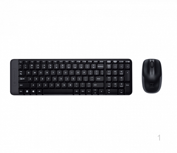 Keyboard and Mouse Logitec MK220 WIRELESS/OPTICAL/ĐEN (BLACK)/PC