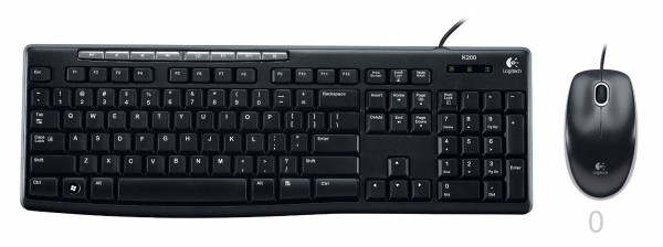 Bộ phím chuột Logitech MK200 USB/OPTICAL/MEDIA/ĐEN (BLACK)/PC