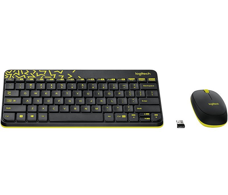 Keyboard and Mouse Logitec MK240 WIRELESS/OPTICAL/ĐEN – LỤC NHẠT (BLACK-CHARTREUSE)