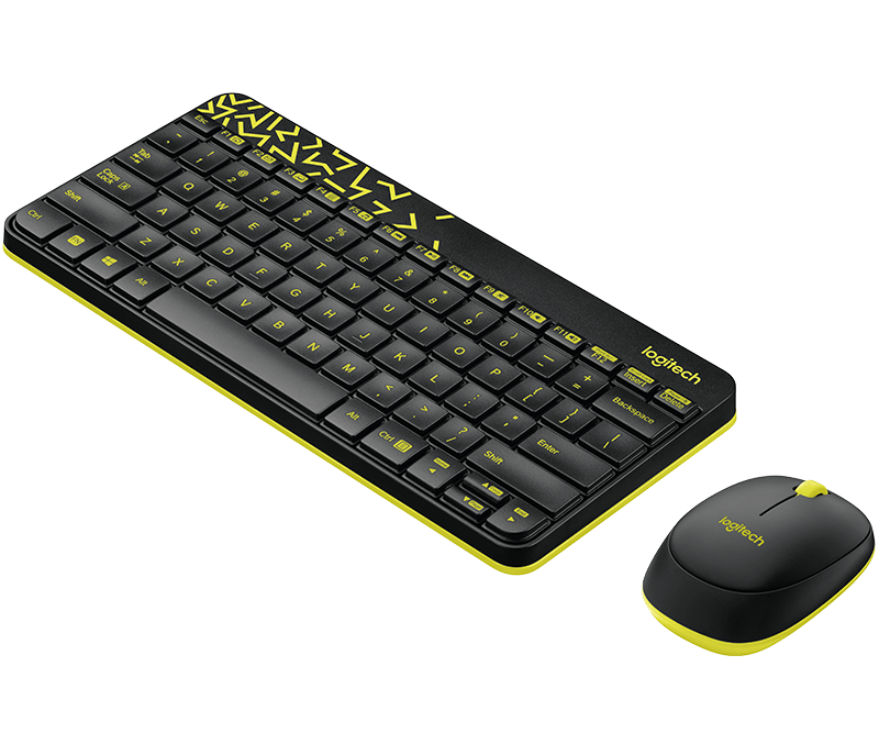 Keyboard and Mouse Logitec MK240 WIRELESS/OPTICAL/ĐEN – LỤC NHẠT (BLACK-CHARTREUSE)