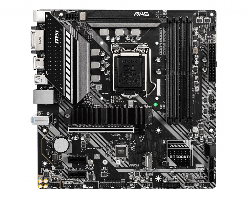 Mainboard MSI MAG B460M BAZOOKA (Intel B460/Socket 1200/m-ATX/4 khe RAM DDR4)