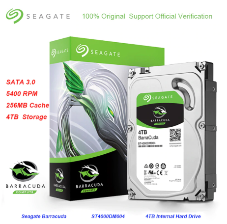 Ổ cứng HDD Seagate Barracuda 4TB (3.5 inch/5400RPM/SATA3 6GB/s/256MB Cache) - ST4000DM004 