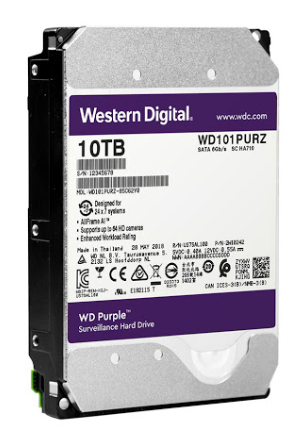 Ổ cứng PC WD Purple (10TB/3.5" SATA 3/256MB Cache/7200RPM) (Màu tím)