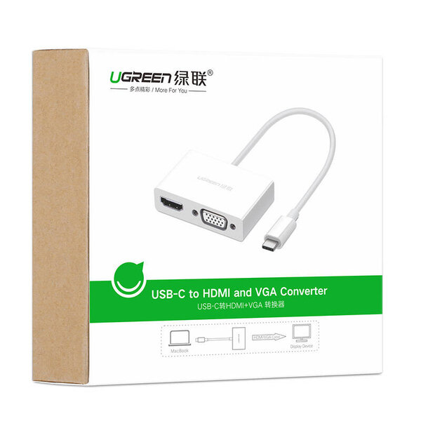Bộ chuyển đổi USB-C sang HDMI+VGA Ugreen - 30843