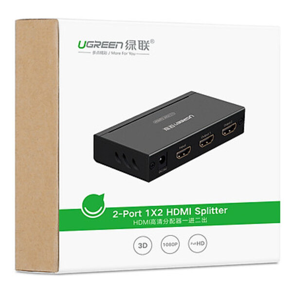 Bộ chia HDMI 1x2, 1 ra 2 cổng Ugreen - 40201