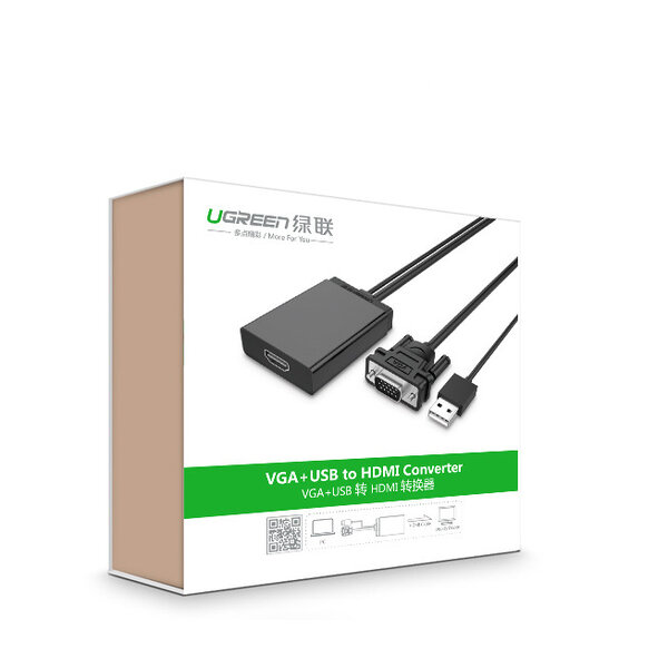 Bộ chuyển đổi VGA và âm thanh sang HDMI có nguồn Ugreen - 40213