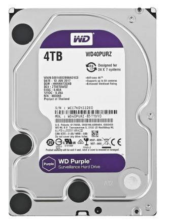 Ổ cứng PC WD Purple (4TB/3.5" SATA 3/64MB Cache/5400RPM) (Màu tím)