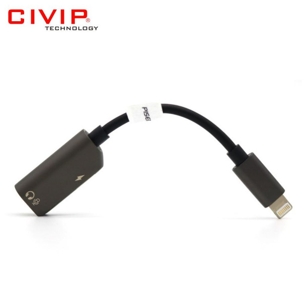 Đầu chuyển Pisen 2 in 1( Charging, Music, lightning +3,5mm)