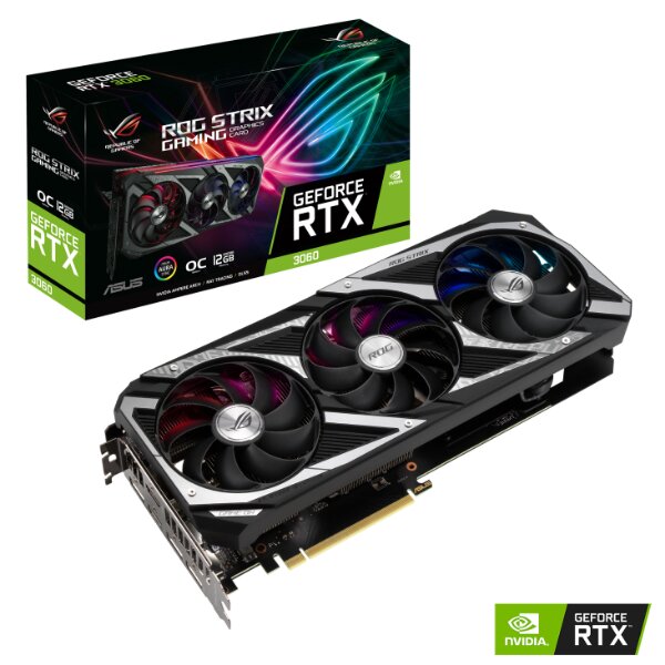 Card Màn Hình ASUS ROG-STRIX-RTX3060-O12G-GAMING (12GB GDDR6, 192bit, HDMI x2 / DP x3)