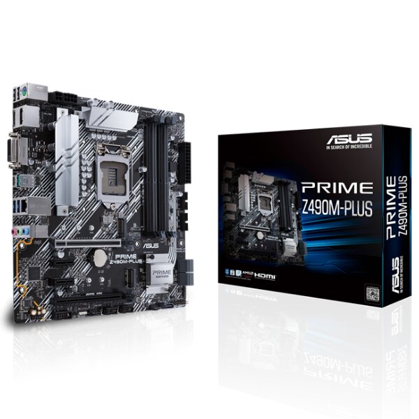Mainboard Asus Prime Z490M - Plus (Chipset Z490, Socket 1200, DDR4, mATX, RGB, DVI-D, HDMI, DP)