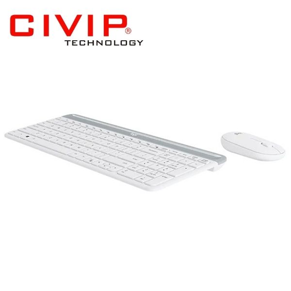 Bộ phím chuột Logitech MK470 Slim WIRELESS White