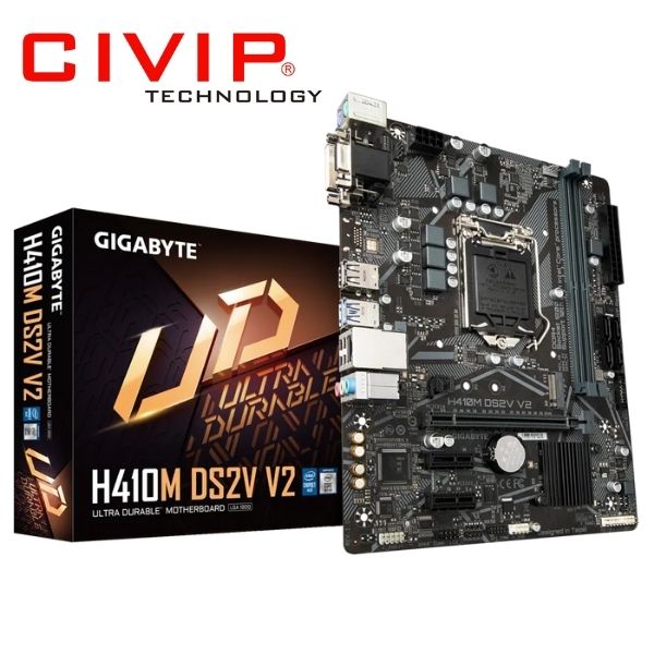 Mainboard Gigabyte H410M DS2V - V2  (Chipset Intel H470/Socket LGA1200/Ram DDR4/M-ATX/VGA - DVI D)