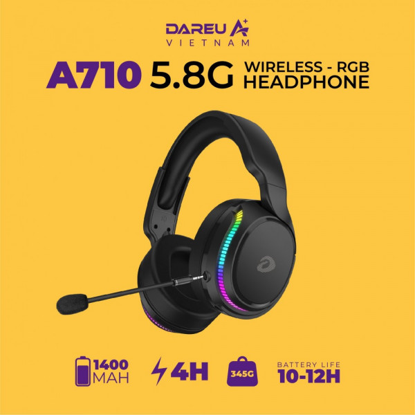 Tai nghe không dây DAREU A710 (RGB - WIRELESS 5.8G)