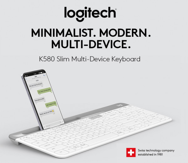 Bàn phím Logitech K580 Bluetooth - Trắng