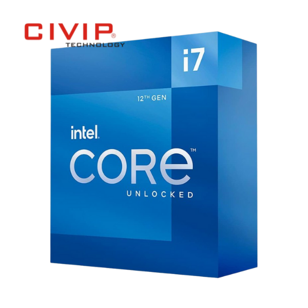 CPU Intel Core i7-12700K (Socket LGA1700, max Turbo 5.0GHz, 12 nhân 20 luồng, Cache 25MB, 125W)