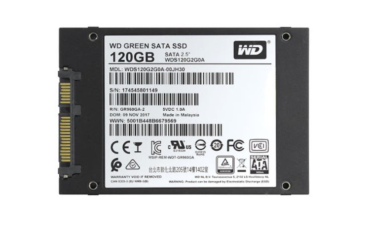 Ổ cứng SSD WD Green 120GB (120GB/2.5" 7mm/SATA 3/545MB/s -  430MB/s)