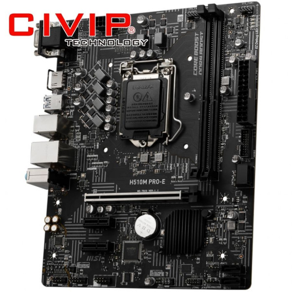 Mainboard MSI H510M PRO-E (CHipset H510, CPU Intel LGA 1200, Ram DDR4, VGA / HDMI)