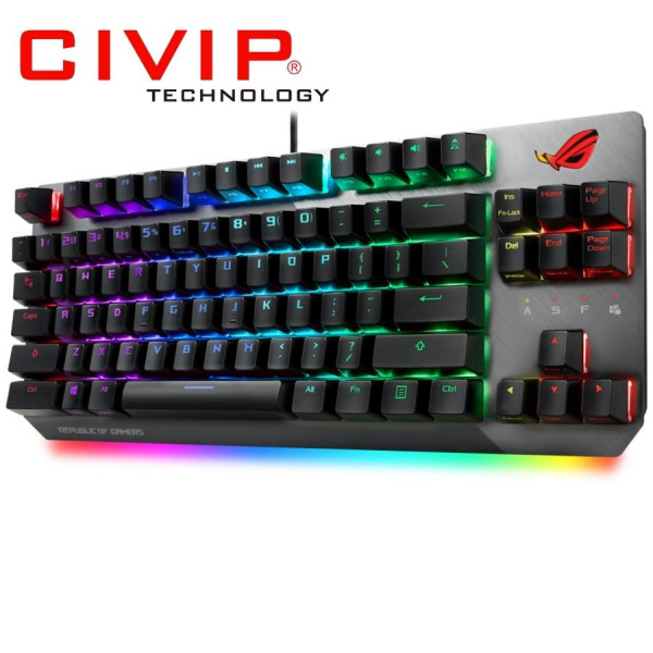 Bàn phím Asus ROG STRIX SCOPE NX TKL Red (1.8mm Actuation Point / 40gf Initial Force / 55gf Total Force)