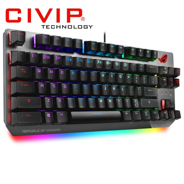 Bàn phím Asus ROG STRIX SCOPE NX TKL Red (1.8mm Actuation Point / 40gf Initial Force / 55gf Total Force)