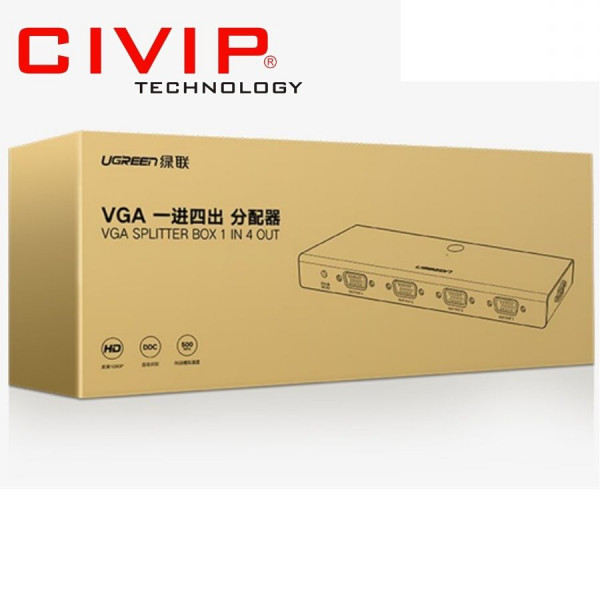 Bộ Chia VGA 1 ra 4 hổ trợ 500MHz Ugreen 50292