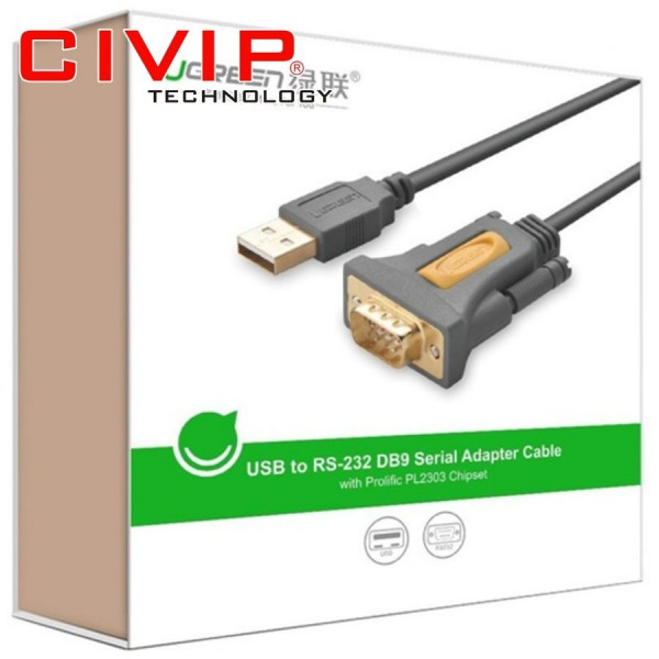 Cáp chuyển đổi USB to Com DB9 RS232 2M Ugreen 20222