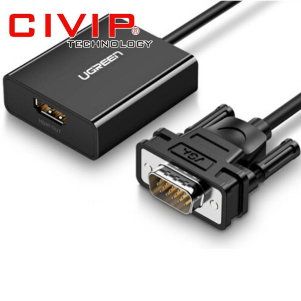 Cáp chuyển đổi VGA to HDMI + Audio Ugreen 60814