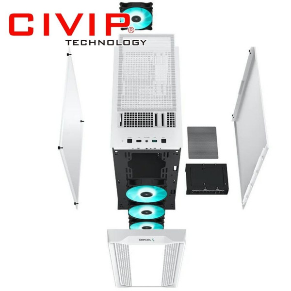 Case Deepcool CC560 - ATX - 4 FAN White (ATX, ITX, mATX)