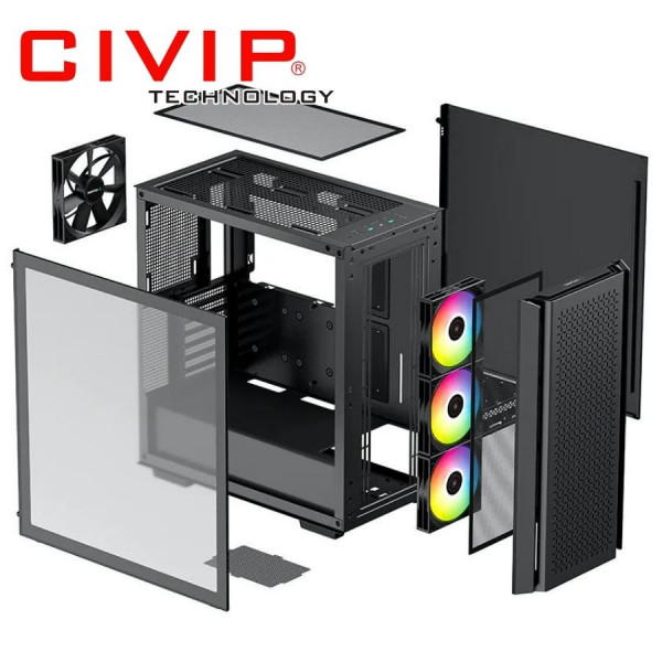 Case Deepcool CG560 - 4 FAN (E-ATX, ATX, ITX, mATX)