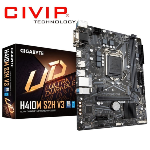 Mainboard Gigabyte H410M-S2H V3 (Chipset H510, CPU Intel LGA1200, Ram DDR4, VGA | DVI | HDMI, mATX)