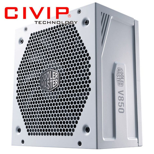 Nguồn Cooler master V GOLD V2 850W WHITE (Full Modular 850W, 4+4x1/8x1 CPU, PCl 6+2 x6, EPS 8x1, 12 SATA, ATX)