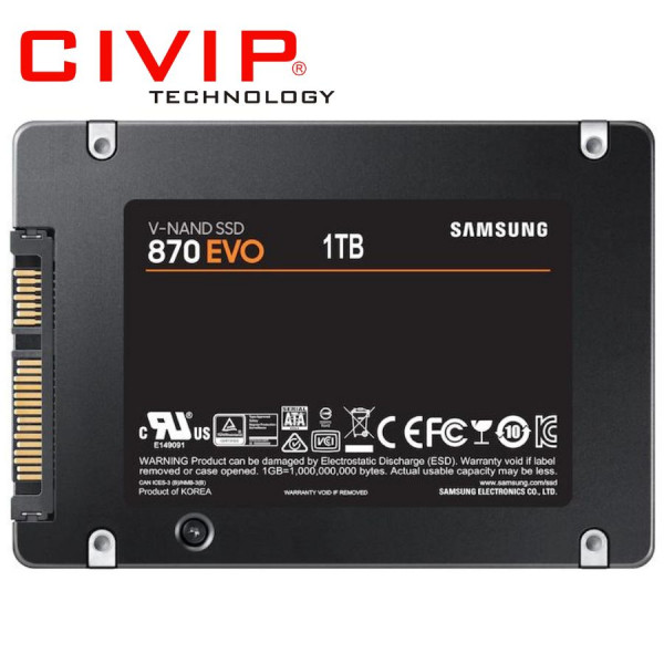 Ổ cứng SSD Samsung 870 EVO 1TB SATA III 2.5 inch ( Đọc 560MB/s - Ghi 530MB/s) - (MZ-77E1T0BW)