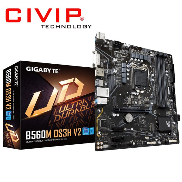 Mainboard GIGABYTE B560M DS3H V2 (Chipset B560, CPU Intel LGA 1200, DDR4, mATX, DVI / HDMI / DP)