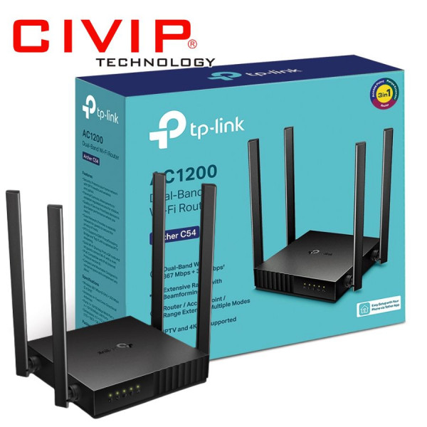 Bộ phát Wifi TPLink Archer C54 (Router, Access Point, Range Extender)