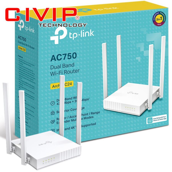 Bộ phát Wifi TPLink Archer C24 (Router, Access Point, Range Extender)