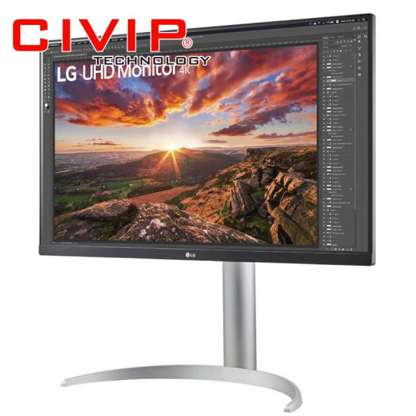 Màn hình LCD LG 27Inch 27UP850N-W (4K/5K, 27Inch IPS, 5ms, 400 cd/m², 60Hz, HDMI | DP | Type C | Loa)