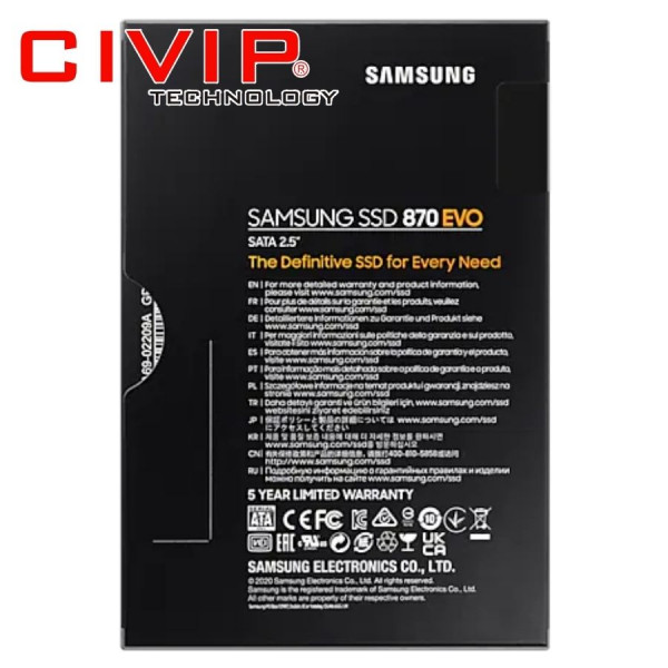 Ổ cứng SSD Samsung 870EVO - 250GB (MZ-77E250BW)