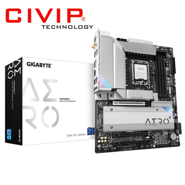 Mainboard Gigabyte Z790 AERO G DDR5 (Chipset Z790, Socket Intel LGA1700, Ram DDR5, Wifi 6E, HDMI | DP IN | Type-C, ATX)