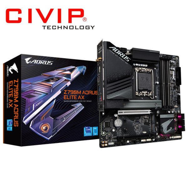 Mainboard Gigabyte Z790M AORUS ELITE AX DDR5 (Chipset Z790, Socket Intel LGA1700, DDR5, DP / HDMI, ATX)